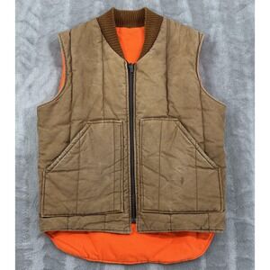 Vintage Walls Blizzard-Pruf Vest Mens M Brown Reversible Hunting Made In USA